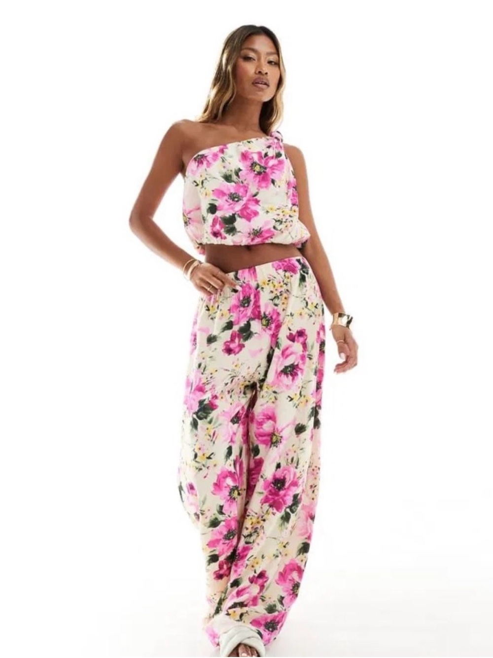 Abercrombie & Fitch Wide-Leg Pant - Pink Floral